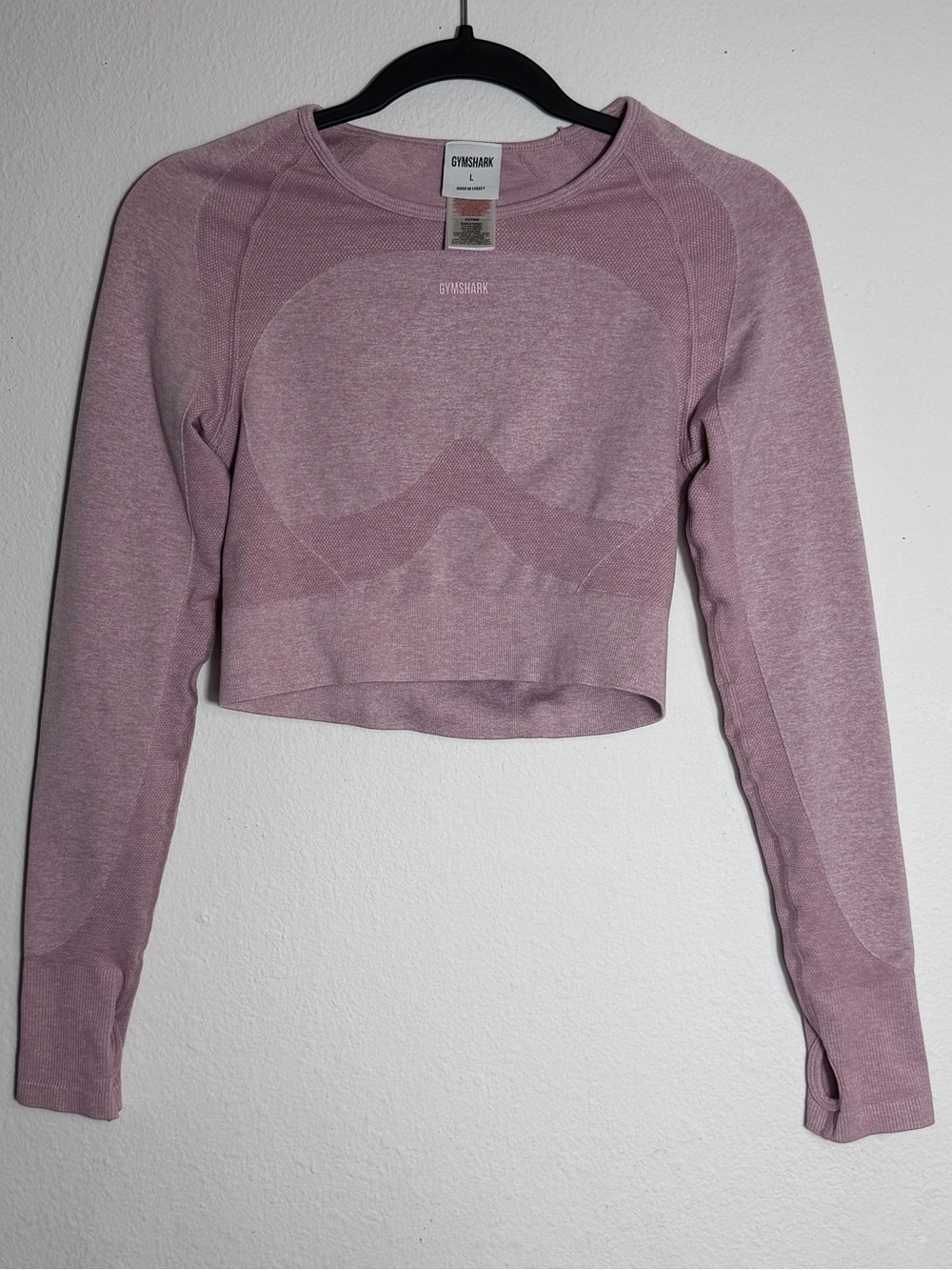 Gymshark Mauve Seamless Cropped Long-Sleeve Top